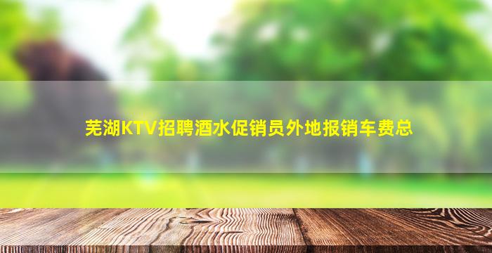 芜湖KTV招聘酒水促销员外地报销车费总